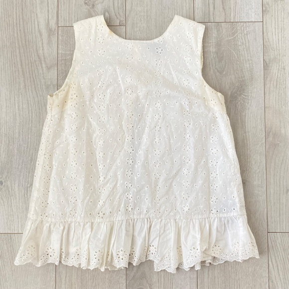 Ralph Lauren White Sleeveless Eyelet Button Back Top - Picture 2 of 15
